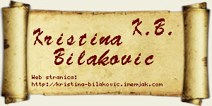 Kristina Bilaković vizit kartica